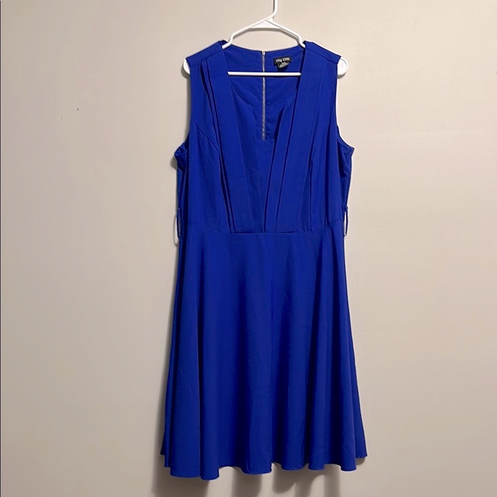 City Chic Sleeveless A-Line Midi Dress Blue Size 18
